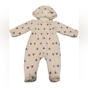 Nordstrom Pink with Hearts Baby Bunt Suit